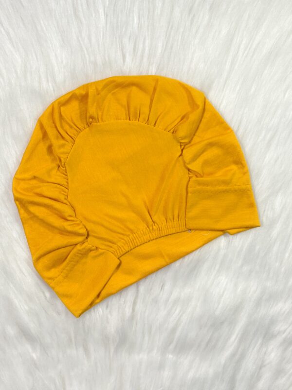 Elastic Inner Hijab Cap - Mustard Yellow - Image 2