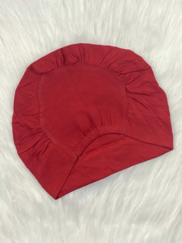 Elastic Inner Hijab Cap - Red - Image 2