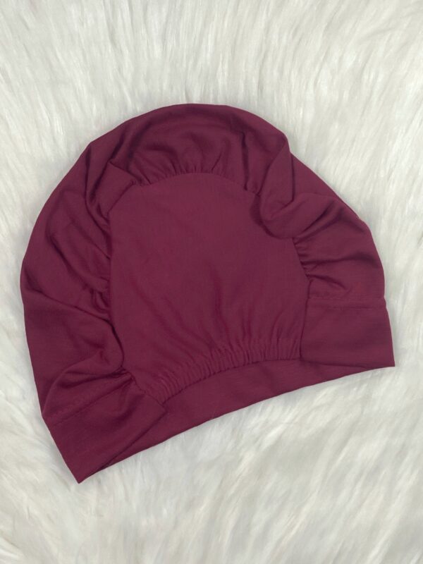Elastic Inner Hijab Cap - Burgandy - Image 2